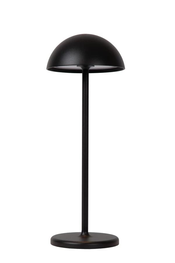 Lucide JOY - Lámpara de mesa Recargable Dentro/Fuera - Batería/acumulador - Ø 12 cm - LED Regul. - 1x1,5W 3000K - IP54 - Negro - apagado